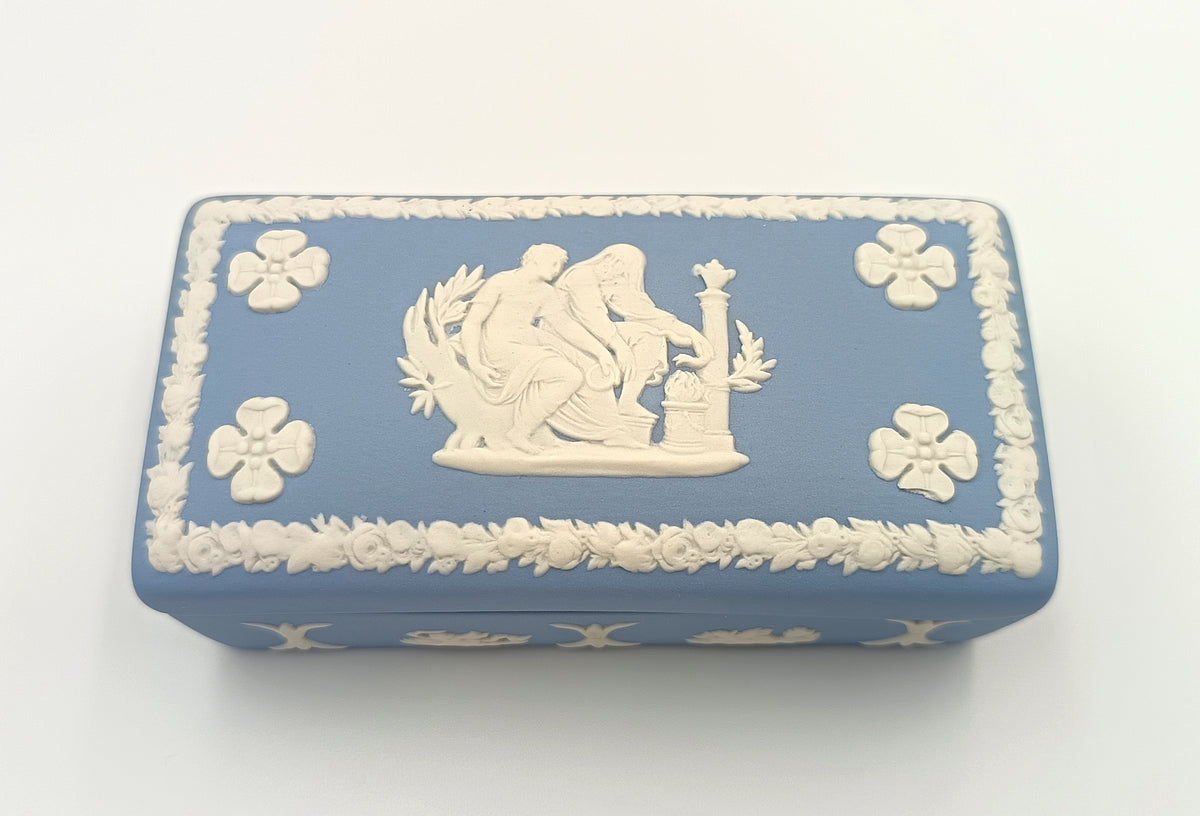 Wedgwood | Blue Jasperware | Rectangular Lidded Box | Made in England | 20th Century