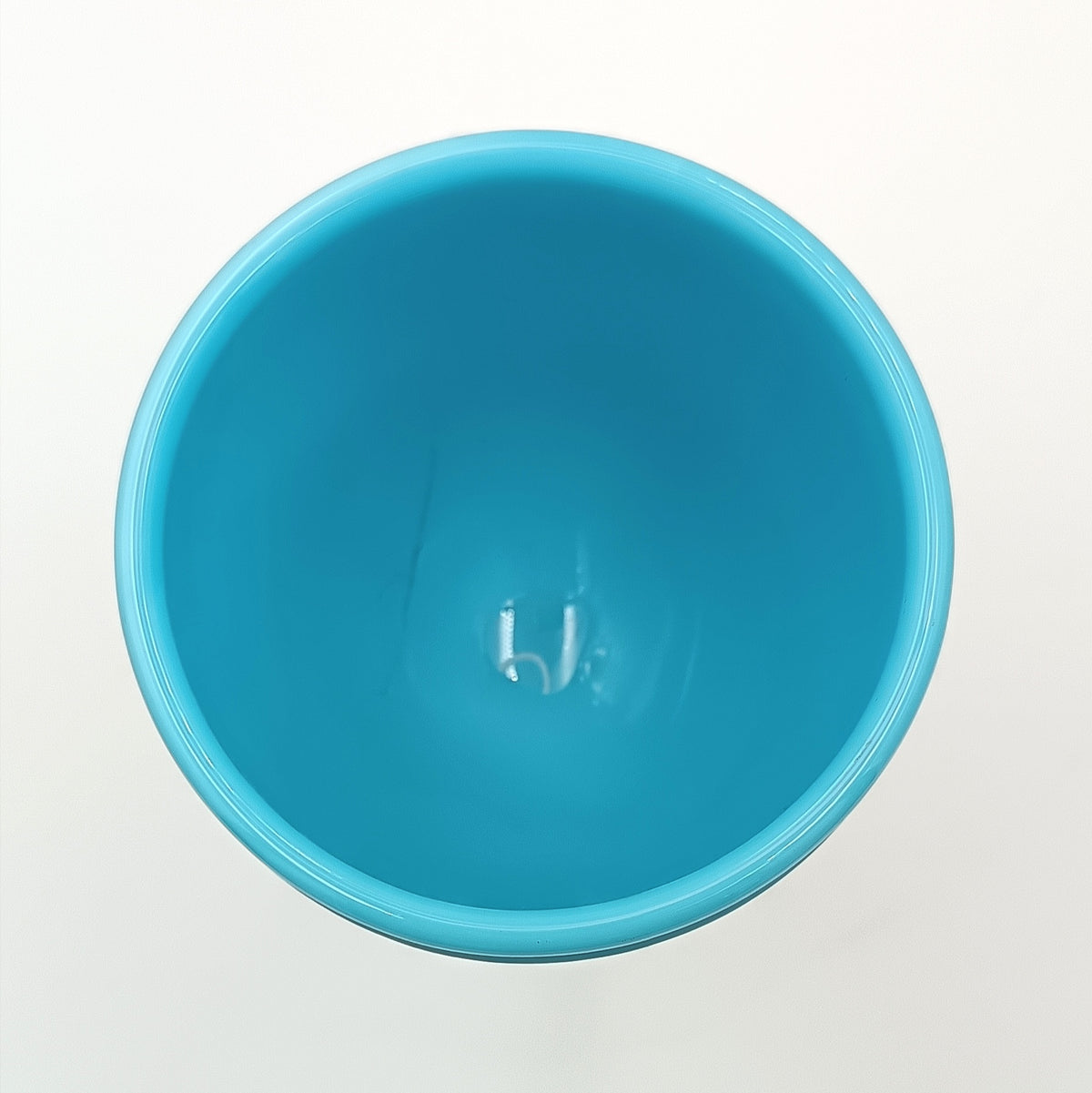 Casa Pupo | Turquoise Blue Milk Glass Goblet | Diamond Hobnail Pattern | c.1960s