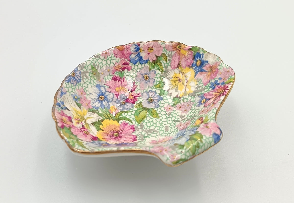Grimwades Royal Winton | Marion Chintz | Shell-Form Pin Dish | Made in England | c.1930s