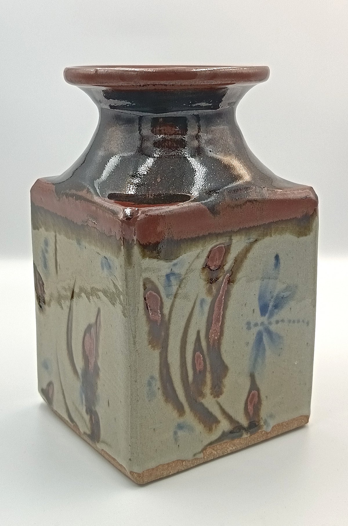 Andrew Walford | Slab-Built Stoneware Bottle Vase | Shongweni Pottery | KwaZulu-Natal, South Africa, c.1970s–1990s