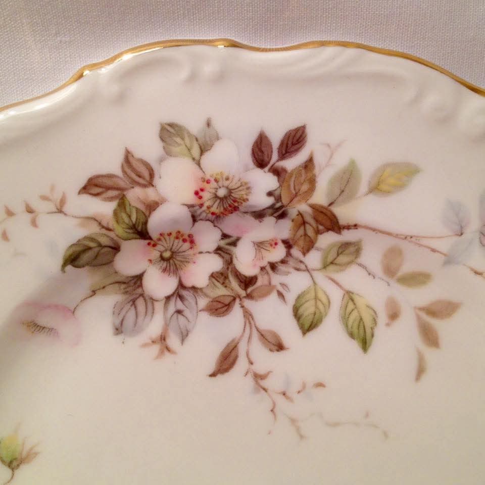Royal Albert 'Haworth' Bone China Trios — Wild Rose Spray on White, England, © 1982 — Set of Five
