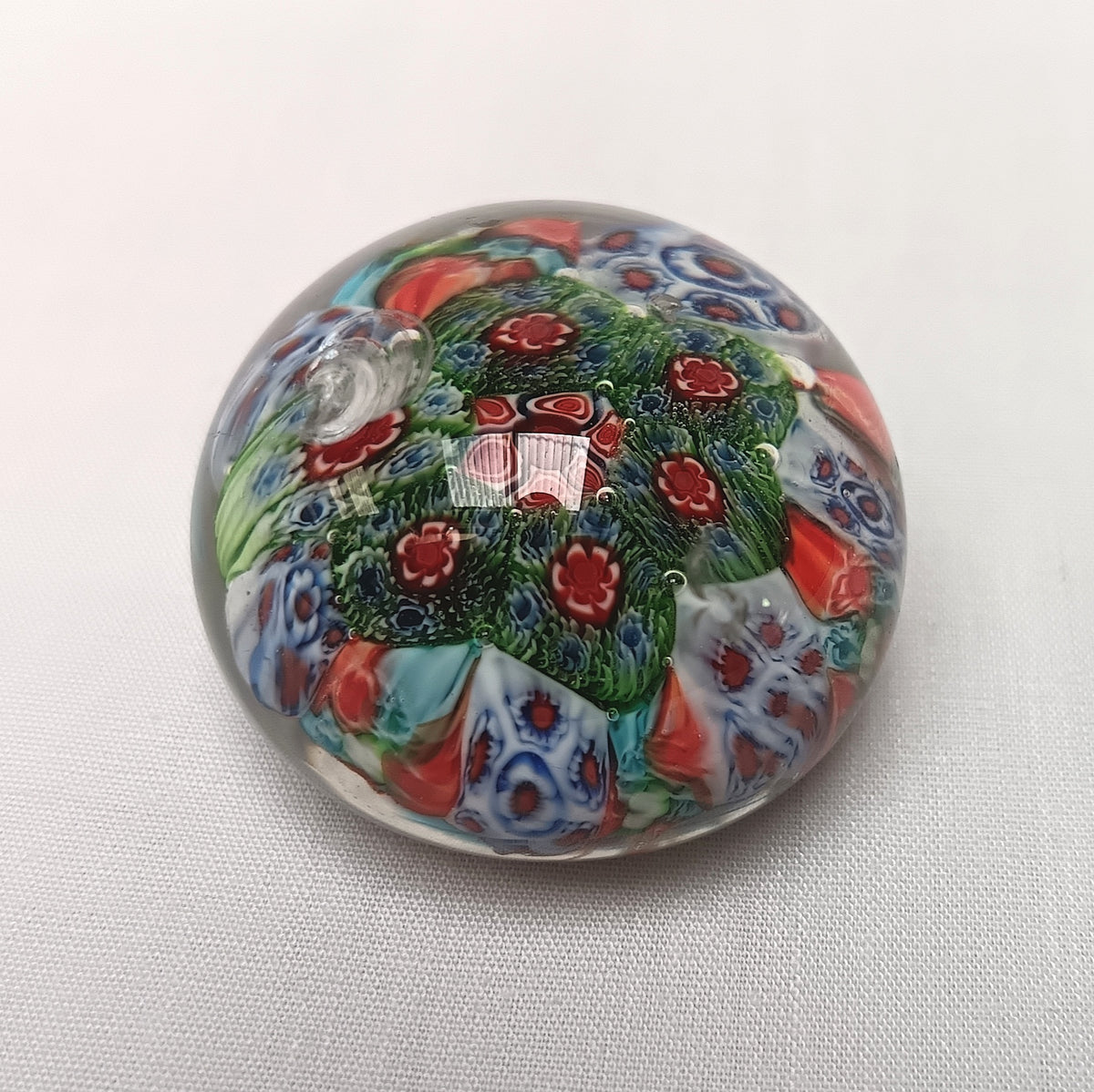 Vintage Handmade Murano Millefiori Art Glass Paperweight