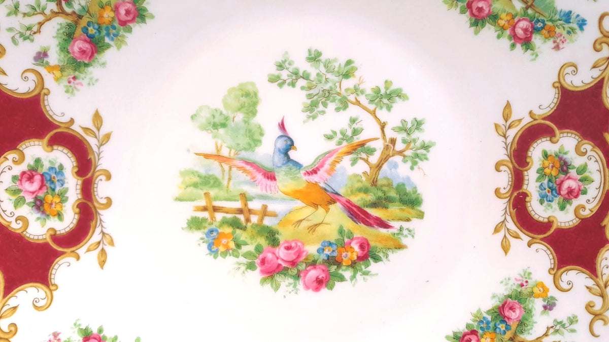 Foley China | Broadway Pattern | E. Brain & Co. Ltd. | Large Handled Cake Plate | English Bone China | Circa 1950s–1960s | Excellent Condition
