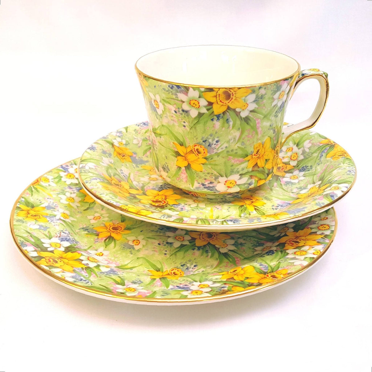 Grimwades Royal Winton | 'Richmond' Chintz | Two Trios | Richmond Shape | Earthenware | 1995 Reissue of 1938 Original | Unused Condition