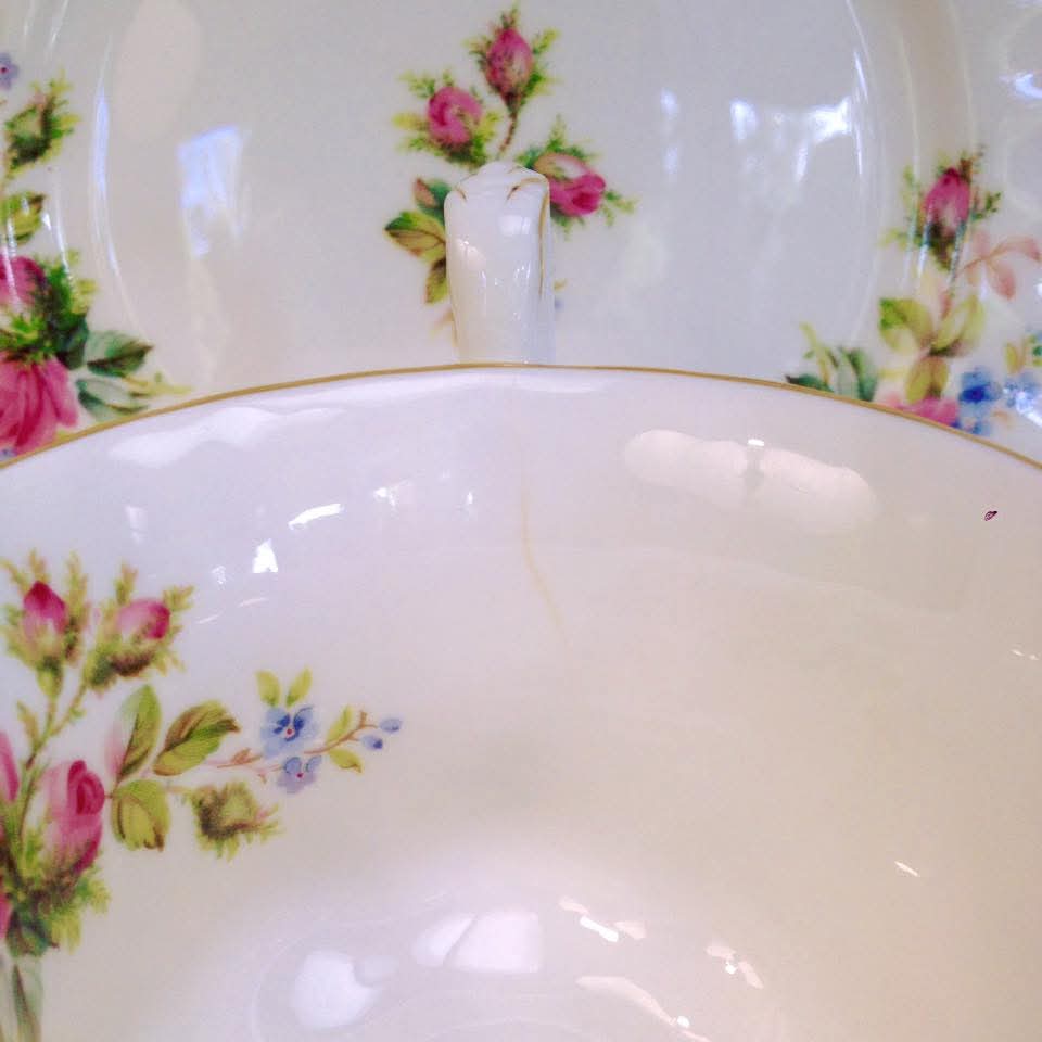 Royal Albert | Moss Rose | Trio & Three Candlesticks | Bone China | England, 1956–