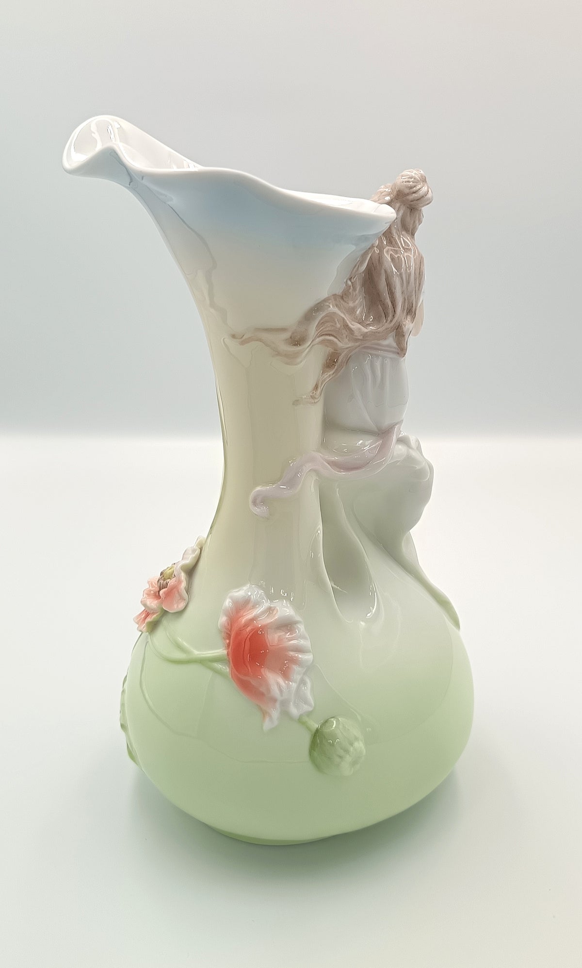 Unicorn Studio | Art Nouveau Revival Figural Vase | Fine Porcelain | Late 20th Century