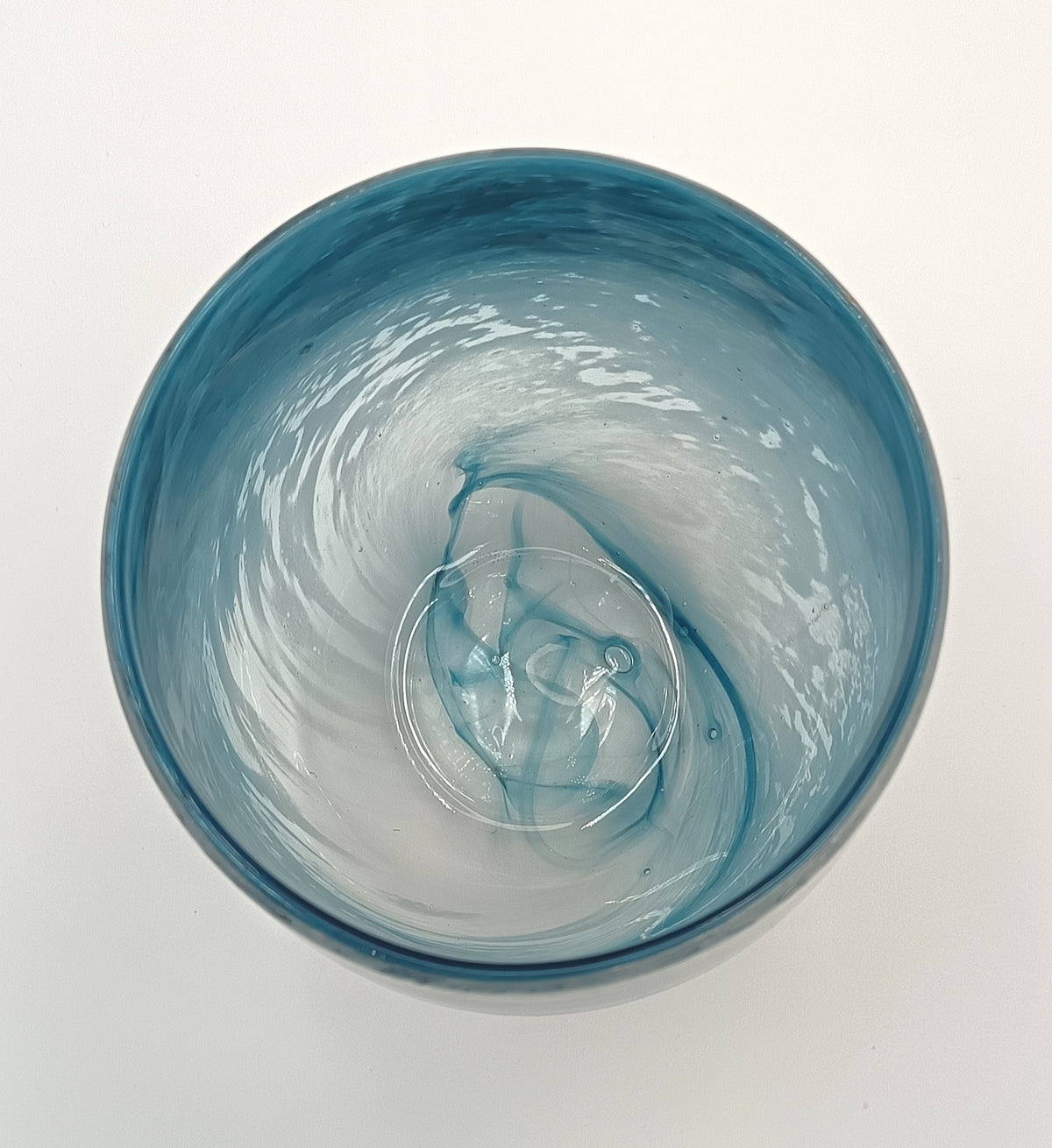 Studio Glass | Hand-Blown Vessel | Blue and White Inclusions | Late 20th / Early 21st Century