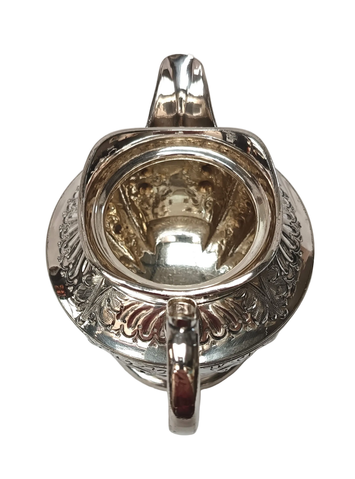 Mappin & Webb | Electro Britannia Metal Silver Plate | Three-Piece Tea Service | Teapot, Milk Jug & Open Sugar Bowl | Repousse Floral & Acanthus Decoration | Gilt Interiors | Sheffield | Registration No. 12425 | Very Good Antique Condition