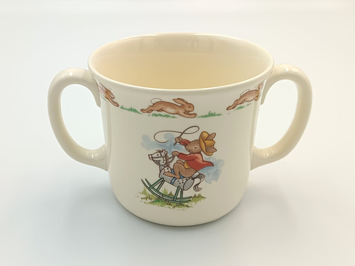 Royal Doulton | Bunnykins | Two-Handled Child's Mug | Fine Bone China | England, 1984 — Golden Jubilee Celebration