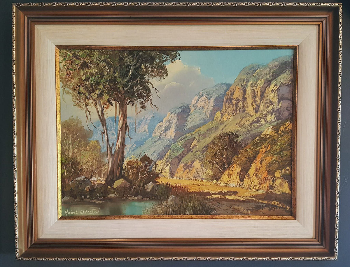 Michael Albertyn (Senior) | Cape Mountain River Landscape | Oil on Canvas | Signed Lower Left | Twentieth Century