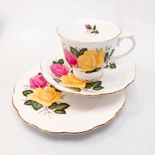 Vintage Royal Albert ‘June Delight’ Bone China Trio – Timeless English Elegance