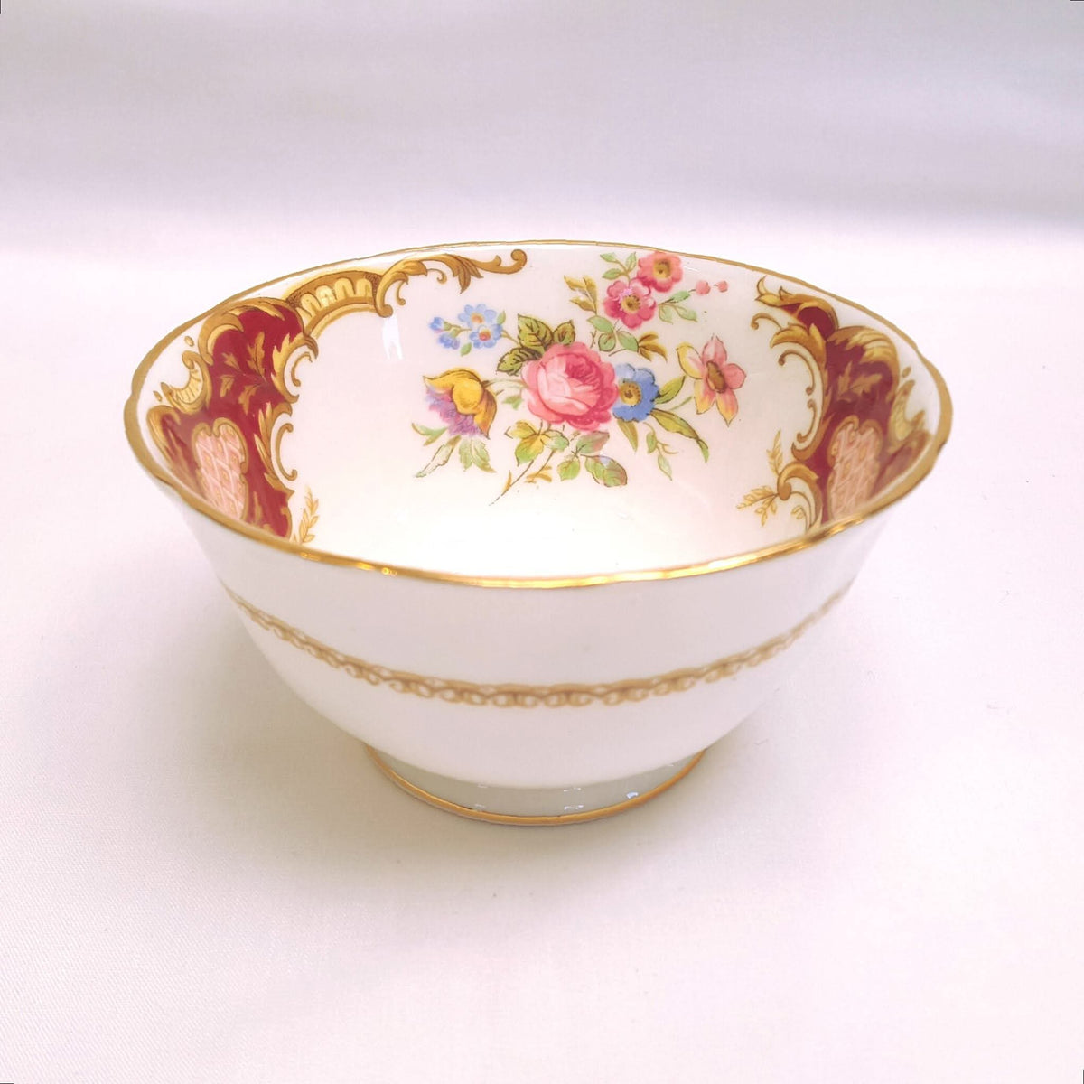 Tuscan Fine Bone China | Windsor | Coffee Set | Crimson & Gold Rococo | Circa late 1940s–1950s