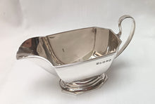 Load image into Gallery viewer, Elegant Art Deco Hallmarked Sterling Silver Sauce Boat – Hawksworth Eyre Birmingham 1934 | Timeless English Tableware
