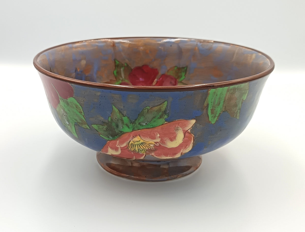 Royal Doulton | Wild Rose (D6227) | Winchester Footed Bowl | Hand-Painted Earthenware | Burslem, England, c.1940s