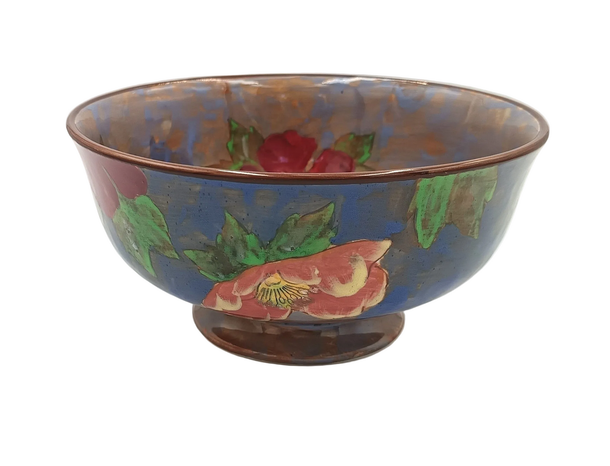 Royal Doulton | Wild Rose (D6227) | Winchester Footed Bowl | Hand-Painted Earthenware | Burslem, England, c.1940s
