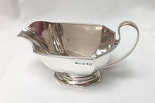 Load image into Gallery viewer, Elegant Art Deco Hallmarked Sterling Silver Sauce Boat – Hawksworth Eyre Birmingham 1934 | Timeless English Tableware
