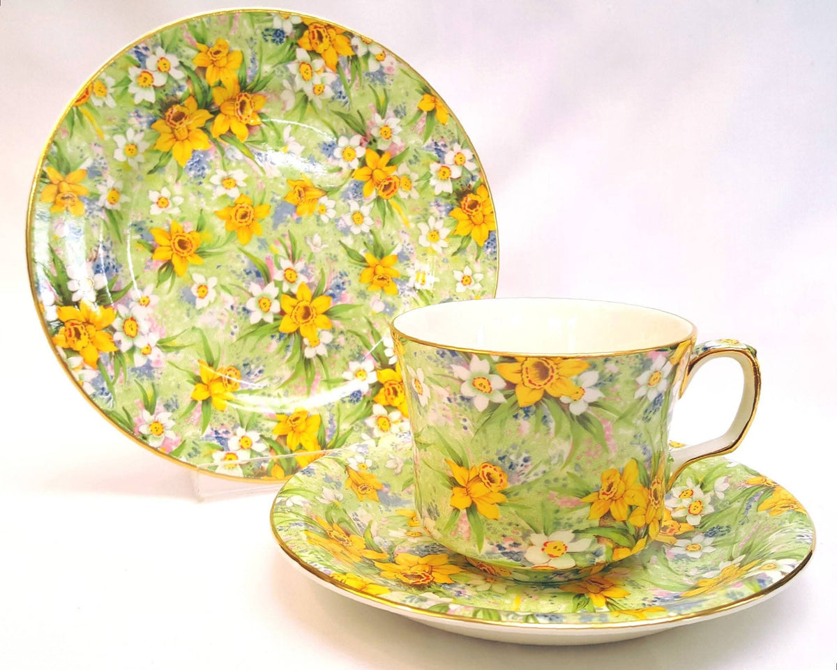 Grimwades Royal Winton | 'Richmond' Chintz | Two Trios | Richmond Shape | Earthenware | 1995 Reissue of 1938 Original | Unused Condition