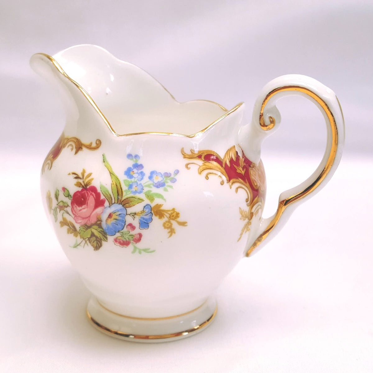 Tuscan Fine Bone China | Windsor | Coffee Set | Crimson & Gold Rococo | Circa late 1940s–1950s