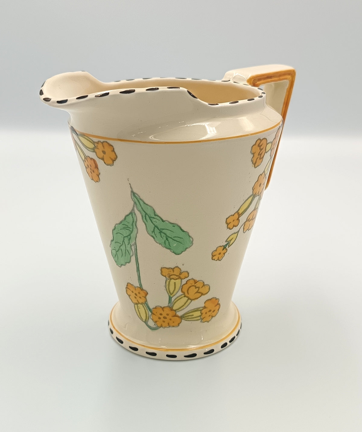 Burgess & Leigh (Burleigh Ware) | Meadowland Pattern | Zenith Shape Jug | Art Deco Earthenware | Burslem, England, c.1930s