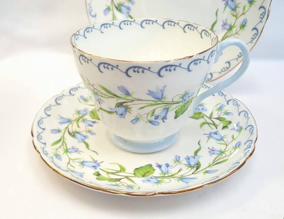 Shelley | Harebell | Richmond Shape | Trio | Fine Bone China | England | c.1945–1966