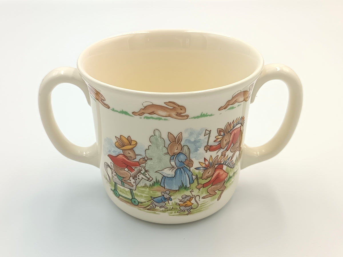 Royal Doulton | Bunnykins | Two-Handled Child's Mug | Fine Bone China | England, 1984 — Golden Jubilee Celebration
