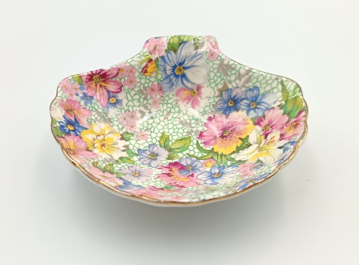 Grimwades Royal Winton | Marion Chintz | Shell-Form Pin Dish | Made in England | c.1930s