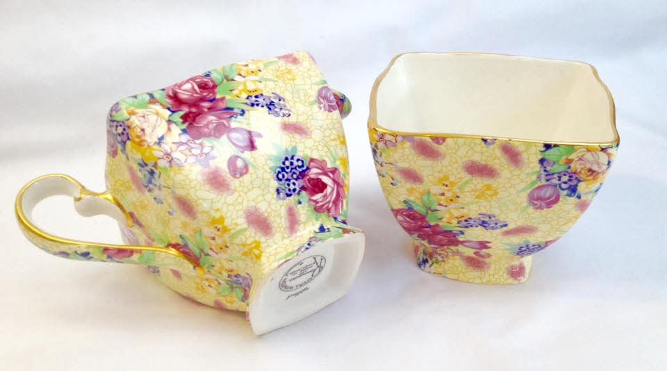 Grimwades Royal Winton | Welbeck | Chintz Teapot, Milk Jug and Open Sugar Basin | Earthenware | England | 1995 Revival