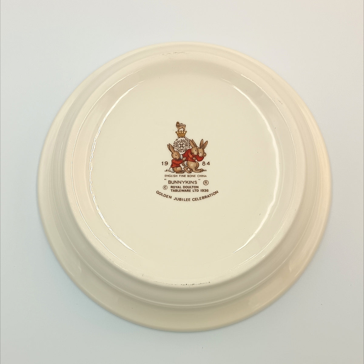 Royal Doulton | Bunnykins | Breakfast Bowl | Fine Bone China | England, 1984 — Golden Jubilee Celebration