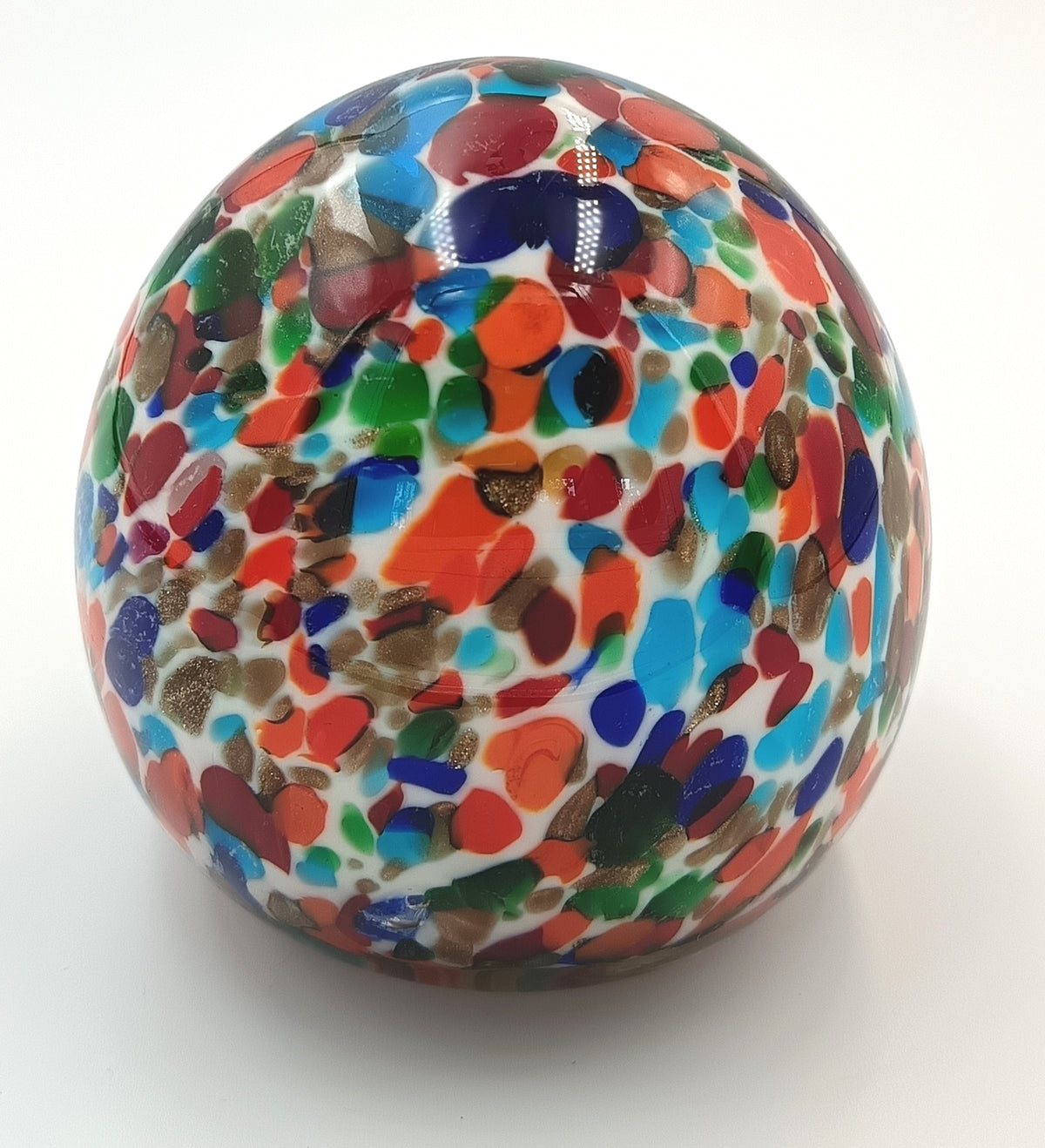Murano | Multicolour Murrine Inclusion Paperweight | Hand-Blown Venetian Glass | Italy, 20th century