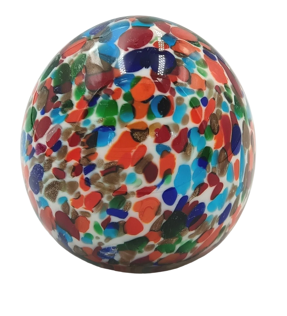Murano | Multicolour Murrine Inclusion Paperweight | Hand-Blown Venetian Glass | Italy, 20th century