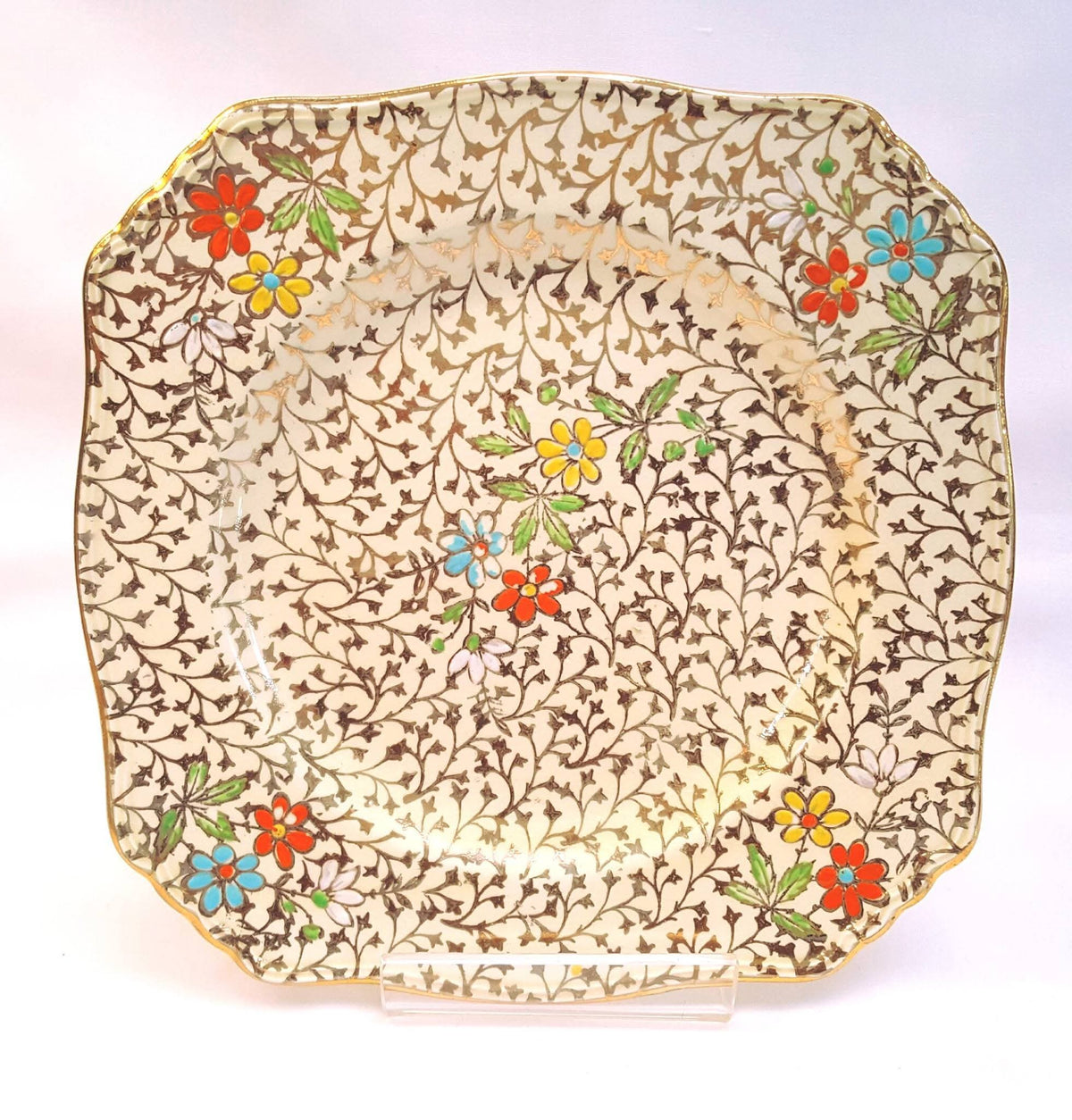 Grimwades Royal Winton | Gold Lace Ground with Polychrome Enamel Flowers | One Trio | Circa 1930–1934