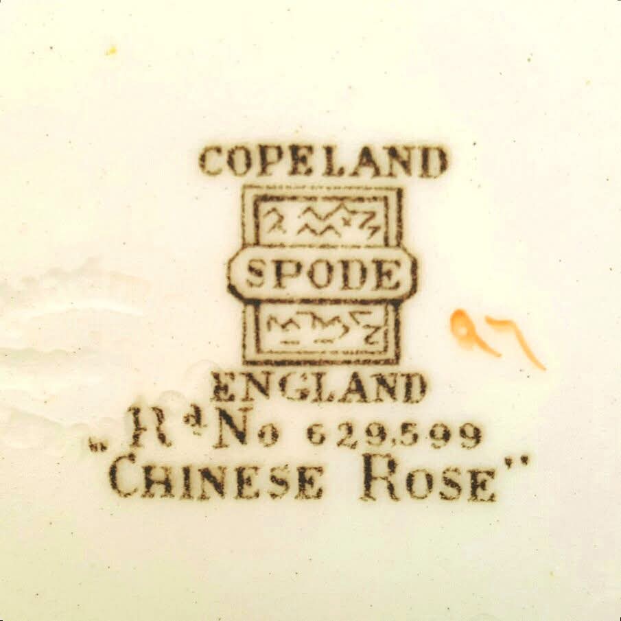 Copeland Spode | Chinese Rose | Two Trios | Rd No 629,599 | Circa 1913–1940s