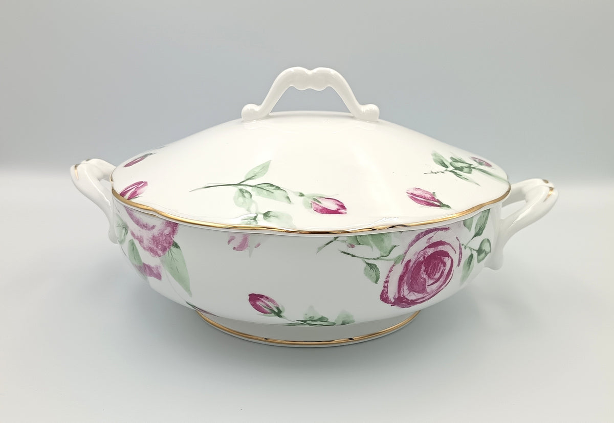 Royal Albert | Rose Clouds | Covered Serving Dish | Bone China | England, 21st Century