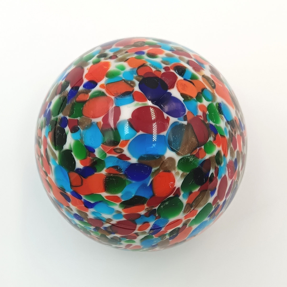 Murano | Multicolour Murrine Inclusion Paperweight | Hand-Blown Venetian Glass | Italy, 20th century