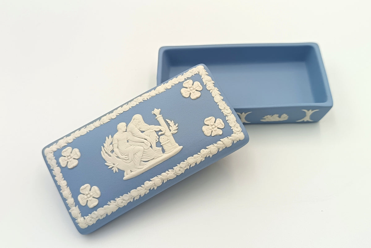 Wedgwood | Blue Jasperware | Rectangular Lidded Box | Made in England | 20th Century
