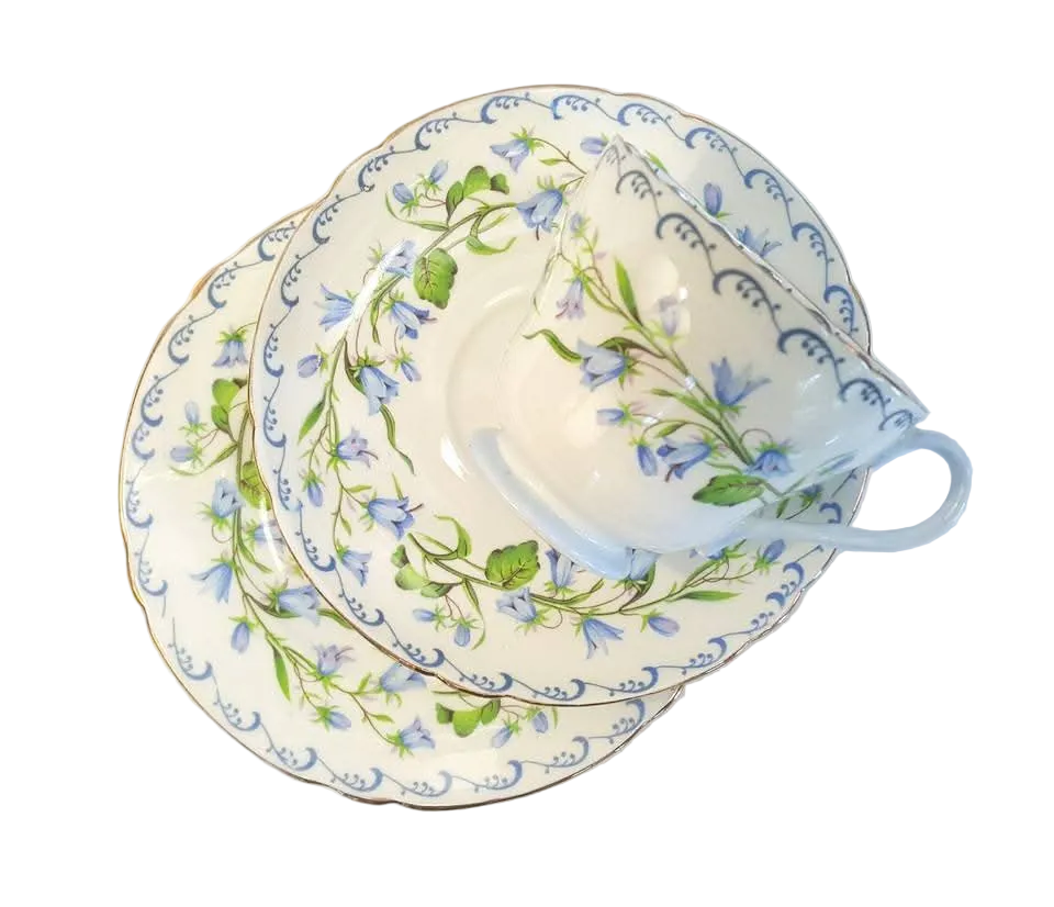 Shelley | Harebell | Richmond Shape | Trio | Fine Bone China | England | c.1945–1966