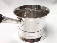 Load image into Gallery viewer, Antique Sterling Silver Brandy Saucepan with Ebony Handle – Elegant Collectible Tableware
