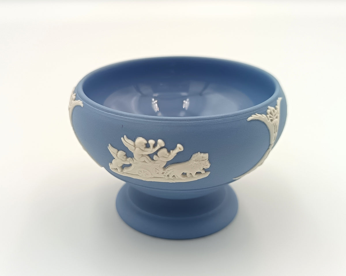 Wedgwood | Jasperware | Footed Bowl | Light Blue | Putti and Classical Figures in Bas-Relief | England | Mid-Twentieth Century