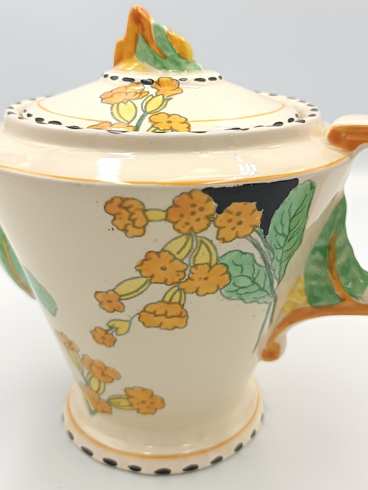 Burgess & Leigh (Burleigh Ware) | Meadowland Pattern | Zenith Shape Teapot | Art Deco Earthenware | Burslem, England, c.1930s