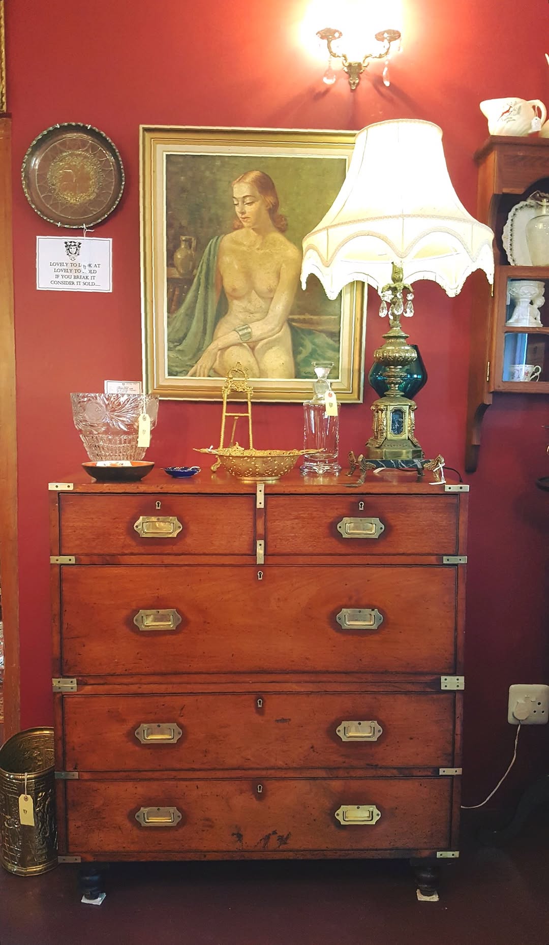 Victorian Military Campaign Chest | Two-Section Mahogany & Brass | c.1860