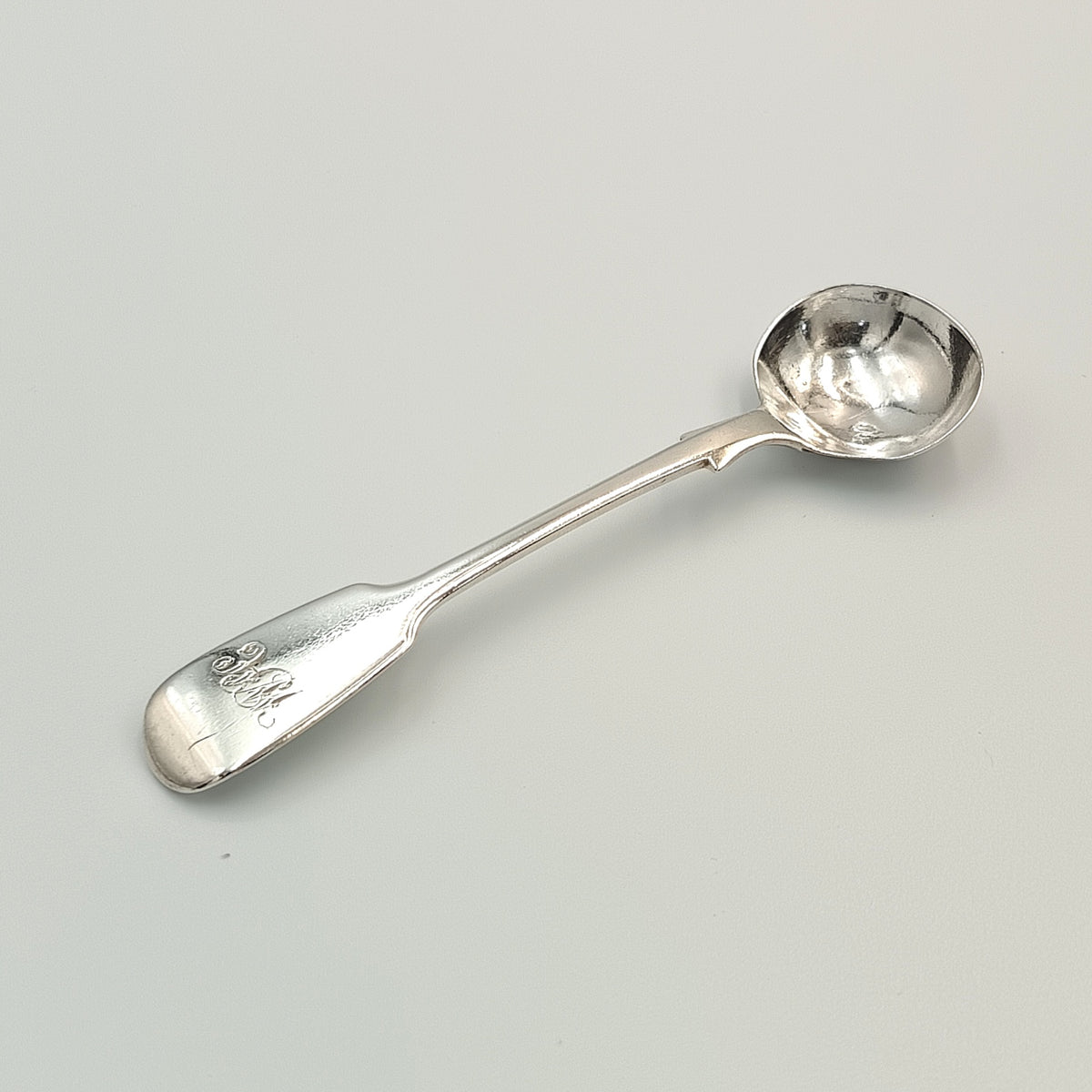 James & Josiah Williams | Fiddle Pattern | Sterling Silver Salt Spoon | Exeter 1859