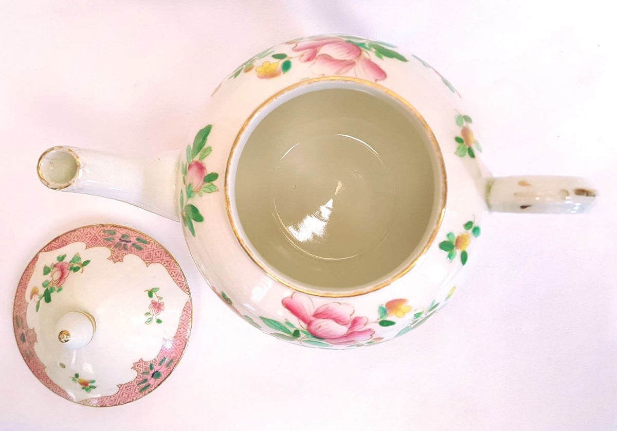 Booths | Mandarin | Six-Cup Teapot & Two Trios | Transferware Chinoiserie with Hand-Applied Colour | Circa 1906