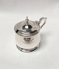 Load image into Gallery viewer, Near-Antique Hallmarked Sterling Silver Lidded Salt Cellar with Original Bristol Blue Glass Liner – G Bryan &amp; Co, Birmingham, 1933
