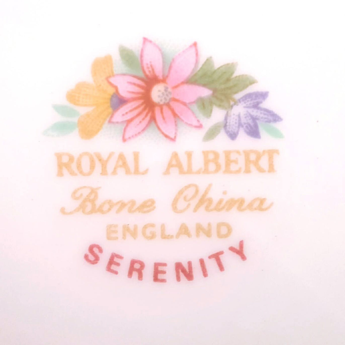 Royal Albert 'Serenity' | Bone China Dinner Plates | 26cm | Pink Dot & Gold Scrollwork Border | Soft Pastel Floral Centre | Made in England | Excellent Condition | Mint Gilding