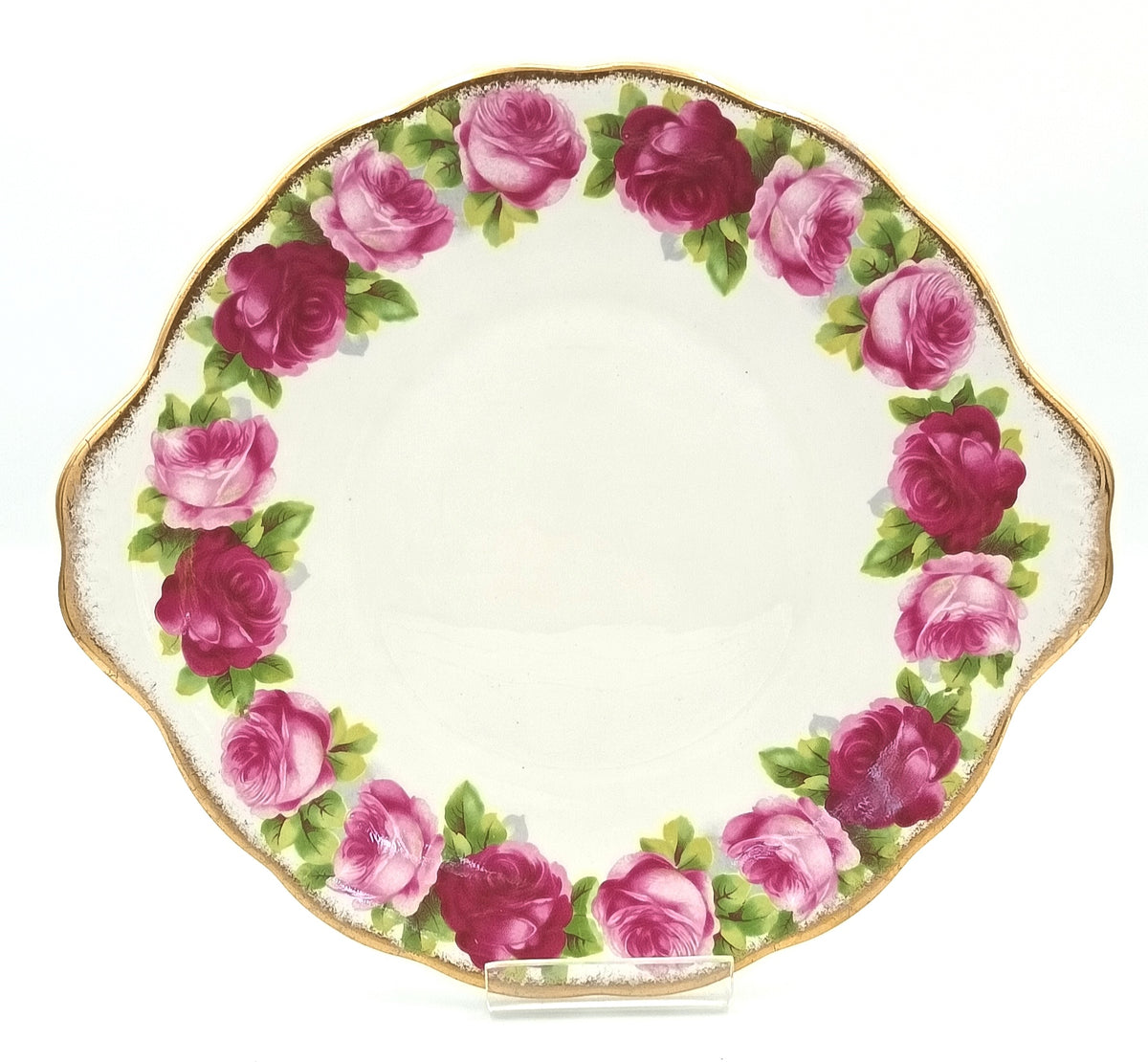 Royal Albert | Bone China | Cake Plate with Handles | Old English Rose | England | c.1927–1960