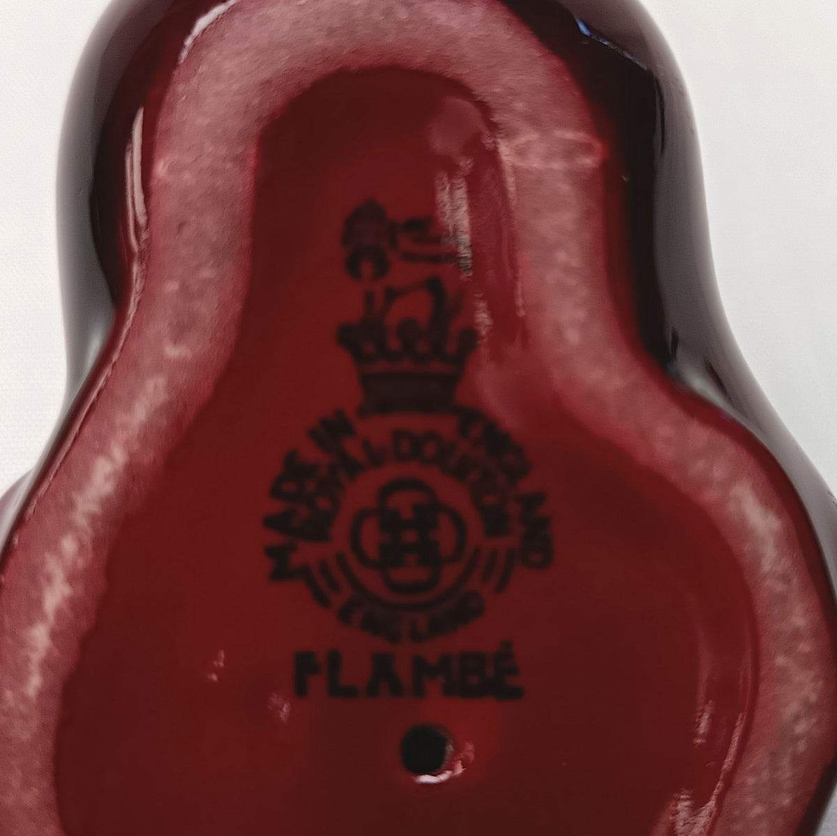 Royal Doulton | Flambe | Resting Duck Figurine | Oxblood Red | Mid-Twentieth Century