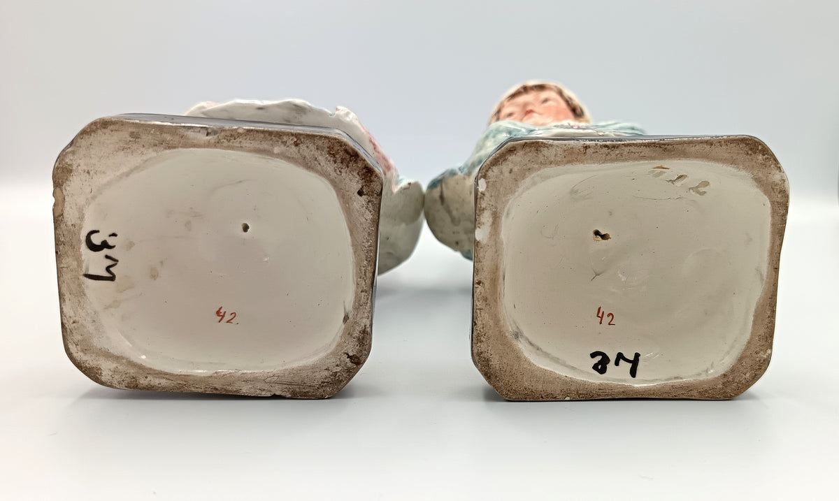 Pair of Orientalist Pottery Busts on Pedestals, photo 12 of 12
