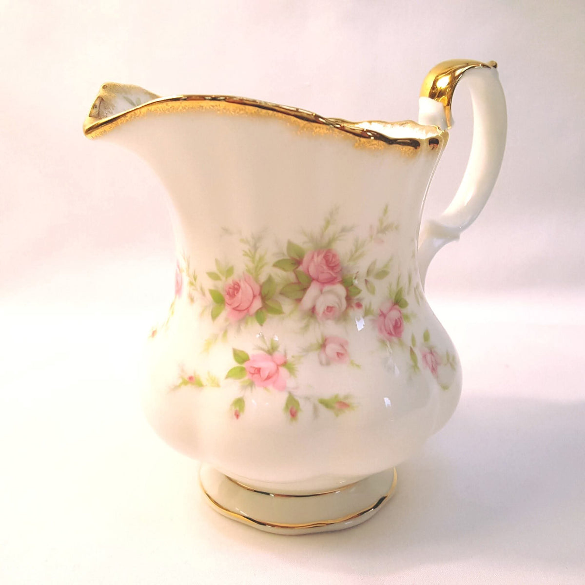 Royal Albert | Victoriana Rose | Cake Plate, Milk Jug & Sugar Bowl | Three-Piece Serving Grouping | Pattern Copyright 1966