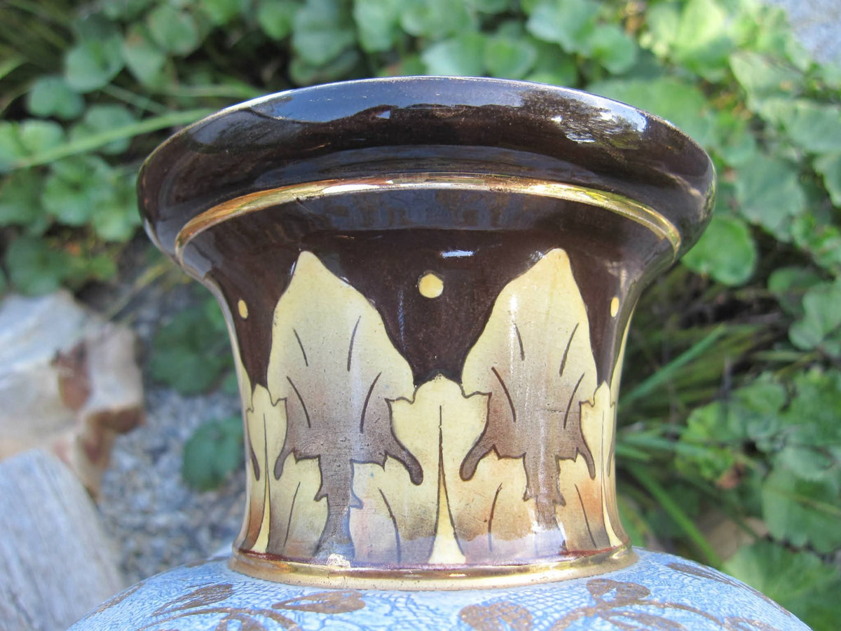 Royal Doulton Lambeth | Slater's Patent Chine Ware Vase | X2031 | Decorator Initials HN | c.1887–1893