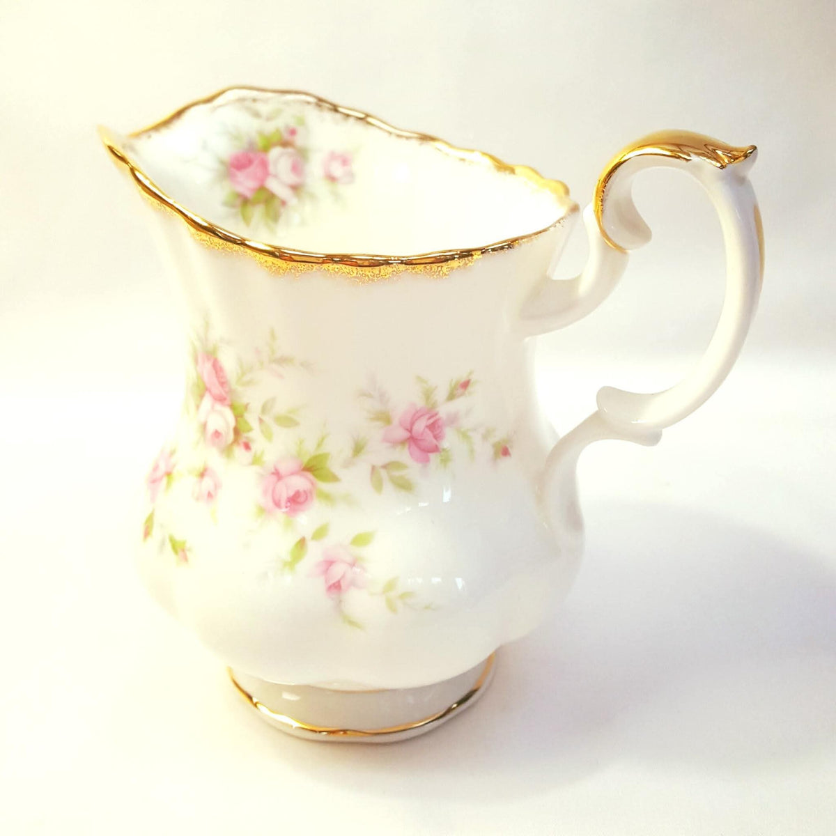Royal Albert | Victoriana Rose | Cake Plate, Milk Jug & Sugar Bowl | Three-Piece Serving Grouping | Pattern Copyright 1966